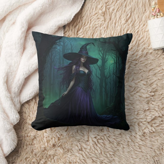 Almofada Bruxa de Halloween Wicked em Roxo e Negro (Cobertor)
