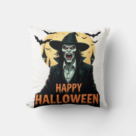 Almofada Bruxa do Horror das Halloween com Olhos Vermelhos