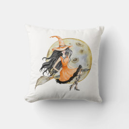 Almofada Bruxa e Lua de Halloween bonitas