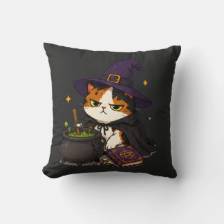 Almofada Bruxa Gata Mal-Humorada Halloween 