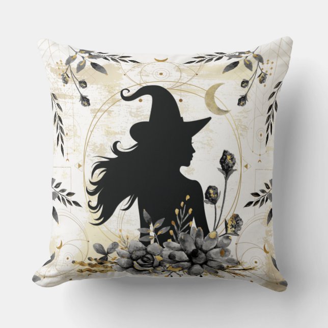 Almofada bruxa moderna contemporânea do Halloween 3 (Frente)