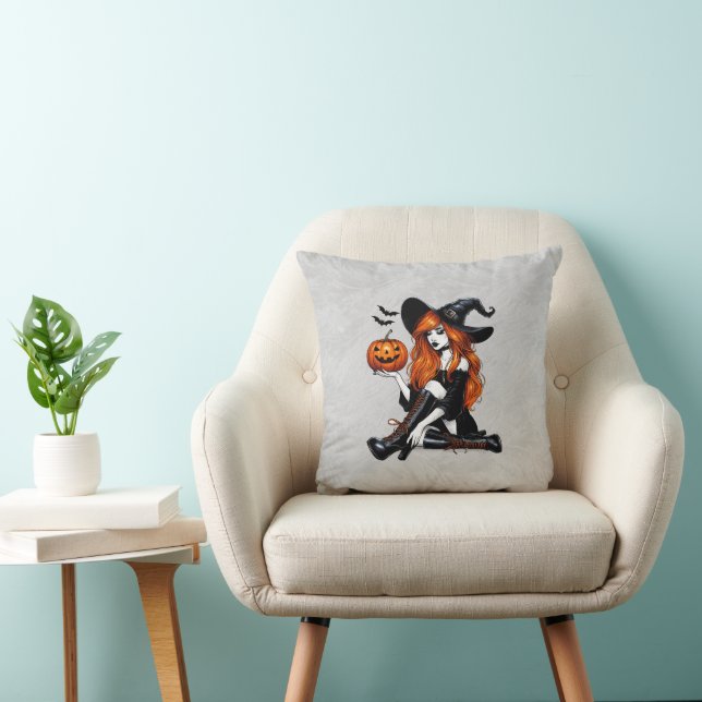 Almofada Bruxa Pin Up Laranja (Cadeira)