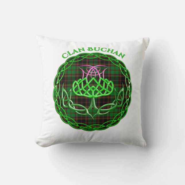 Almofada Buchan Scottish Tartan Celtic Thistle (Frente)