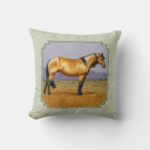 Almofada Buckskin Horse Mustang Stallion Sage Green