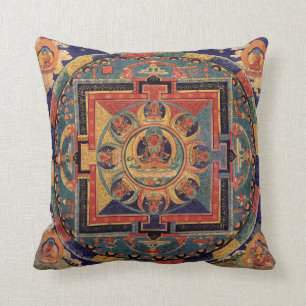 Almofada Buda Mandala Antíca do Tibete Thanka Cushion