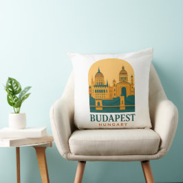 Almofada Budapest Hungary Vintage Travel Throw Pillow 