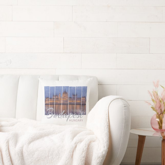 Almofada Budapest Parlamento Hungria Vintage Panorama (Sofá)