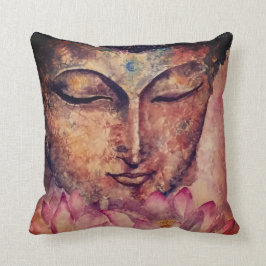 Almofada Buddha enfrenta o travesseiro da arte da aguarela