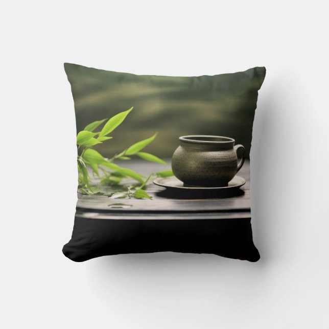 Almofada Buddha Tranquil Peaceful Nature Serene (Frente)