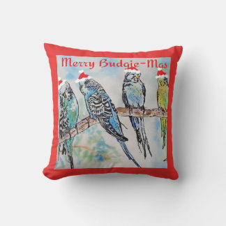 Almofada Budgie Parakeet Budgerigar Mens Funny Christmas