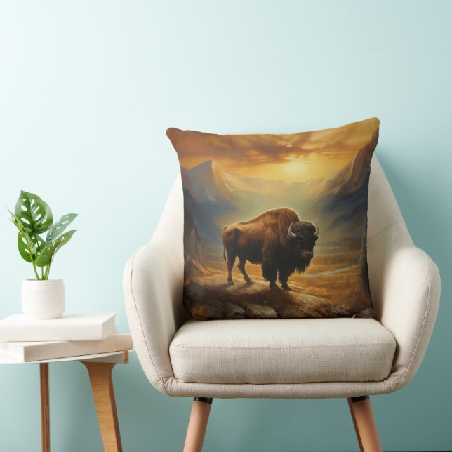 Almofada Buffalo Bison Sunset Silhouette (Cadeira)