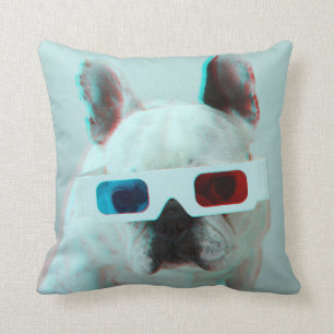 Almofada Buldogue francês com vidros 3D