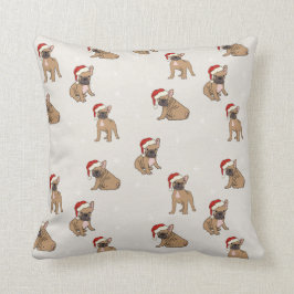 Almofada Buldogue francês do travesseiro do Natal