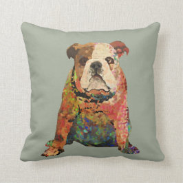 Almofada Buldogue inglês pintado Digitas
