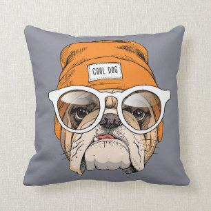 Almofada Buldogue legal do hipster