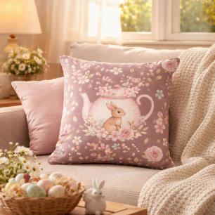 Almofada Bule de Coelho Caprichoso Floral Páscoa