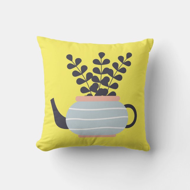 Almofada Bule simples moderno com pastel vegetal (Frente)