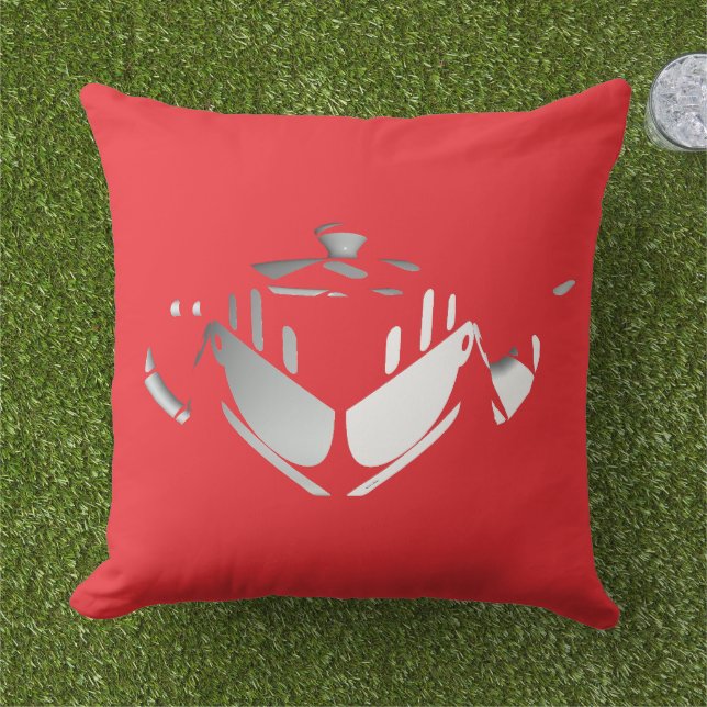 Almofada Bule + Tea Cups Vermelho (Grama)