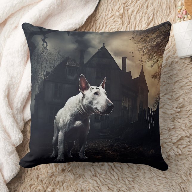 Almofada Bull Terrier Halloween Scary (Cobertor)
