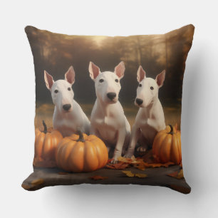 Almofada Bull Terrier Puppy Autumn Delight Pumpkin