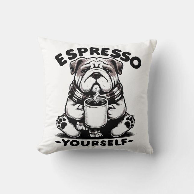 Almofada Bulldog Espresso Quente (Frente)