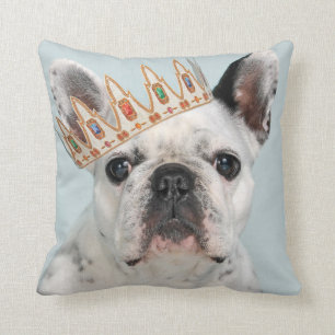 Almofada Bulldog Francês com Coroa