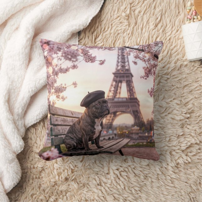 Almofada Bulldog Francês em Paris (Cobertor)