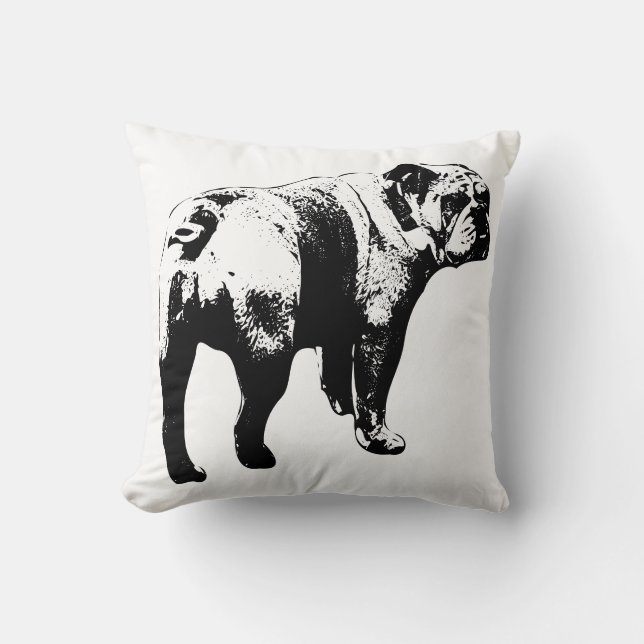 Almofada Bulldog Gráfico, Borda Aconchegante (Frente)