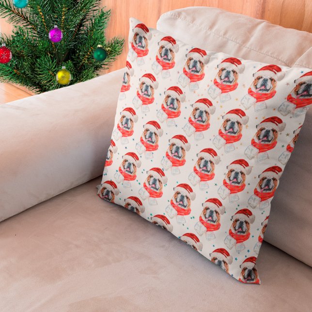 Almofada Bulldog Inglês Raça do Cão Natal (Criador carregado)