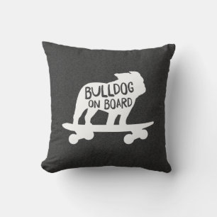 Almofada Bulldog no Conselho Cachorro de skate Silhouette