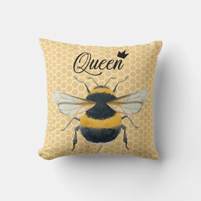 Almofada Bumble Bee Honeybee Queen Bee (Frente)