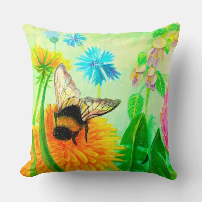 Almofada Bumblebee em dandelion (Frente)