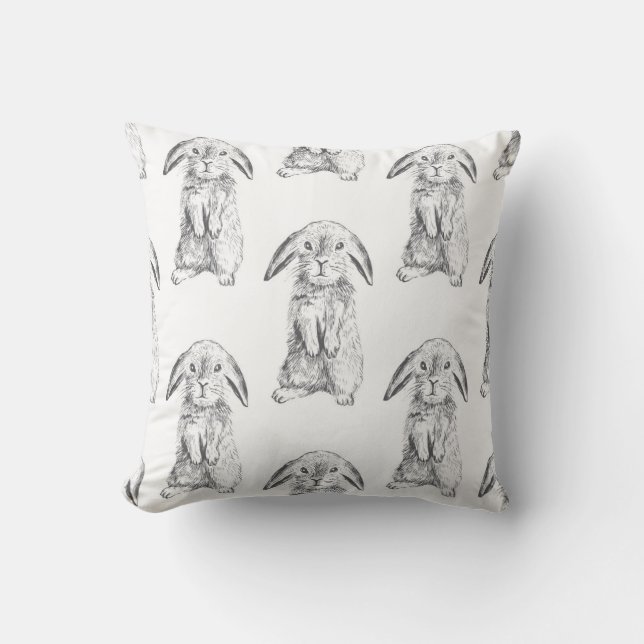Almofada Bunnies, B/W (Frente)