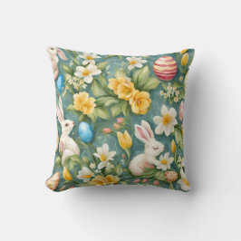 Almofada Bunnies, Flores de primavera e Ovos de Páscoa. Pin