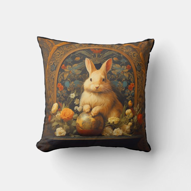 Almofada Bunny Travesseiro decorativo, William Morris inspi (Frente)