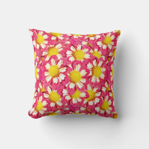 Almofada Buquê da dália - coral e branco com amarelo
