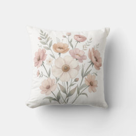 Almofada Buquê de Anêmona Suave Aquarela de Suavidade