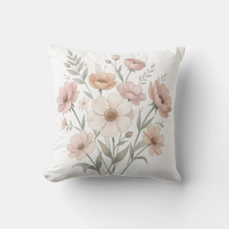 Almofada Buquê de Anêmona Suave Aquarela de Suavidade