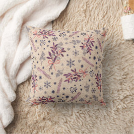 Almofada Buquê de azevinho de Natal - Bege Creme