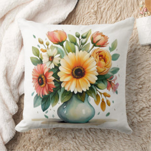 Almofada Buquê de Flor de Aquarela