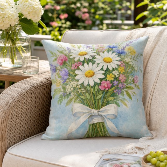 Almofada Buquê Floral de Verão Daisy  (Criador carregado)