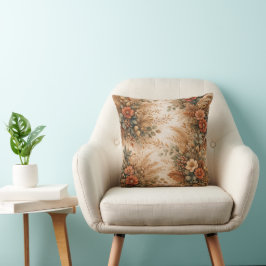 Almofada Buquê Floral Harvest Boho Terracota Enferrujado
