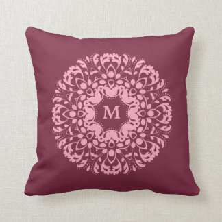 Almofada Burgundia e mãozinho-vítoriano elegante