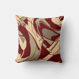 Almofada Burgundy Beige Taupe Fluindo Design de Arte Floral