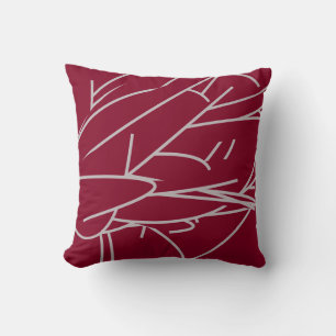 Almofada Burgundy e Cinza Moderna e Elegante Abstrato