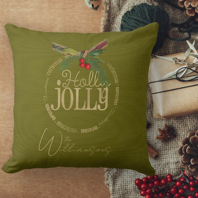 Almofada Burgundy E Shimmering Holly Jolly Natal (Christmas pillows personalized Christmas throw pillow for couch)