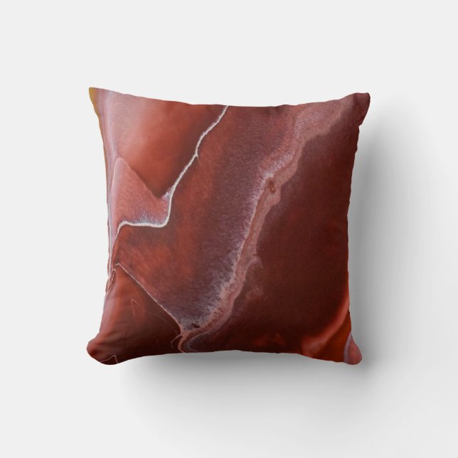 Almofada Burgundy Red Rock Marble Stone Abstrato Maroon (Frente)