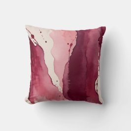 Almofada burgundy, rosa-pau-rosa e aquarela de marfim mole