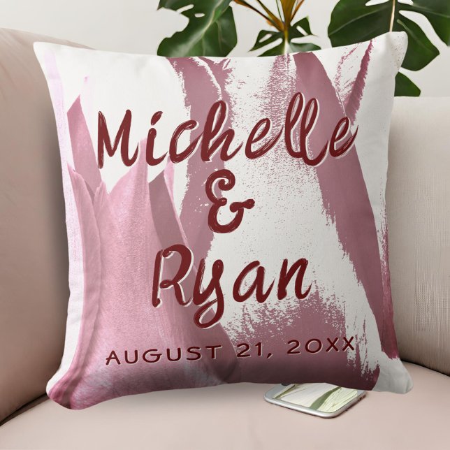 Almofada Burgundy Tulips Flores Casamento Floral (Criador carregado)