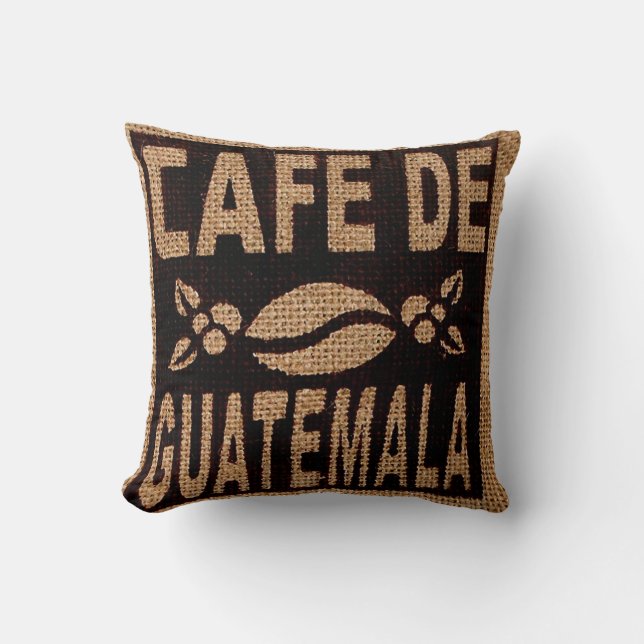 ALMOFADA BURLAP COFFEE BAG TRAVESSEIROS DECORATIVOS GUATEMA (Frente)